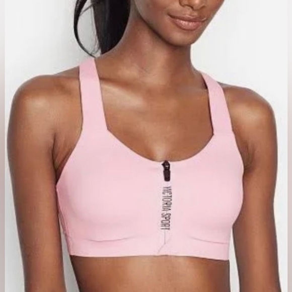 BRAND NEW Victoria Secret KnockOut Front-CIose Sports Bra 34D - Pink - Picture 2 of 8